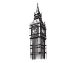Fototapeta Big Ben - Big Ben Tower of London, hand drawn illustrations, vector.	
