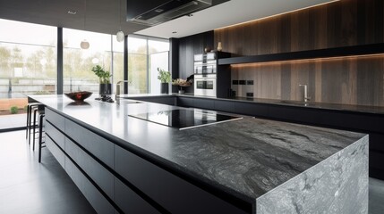 Wall Mural - Sleek stainless steel appliances in kitchen. AI generated