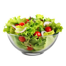 Bowl Of Fresh Garden Salad Isolated On A Transparent Background, Generative Ai