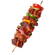 kebab skewer isolated on a transparent background, generative ai