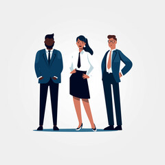 Wall Mural - group of business team, vector illustration