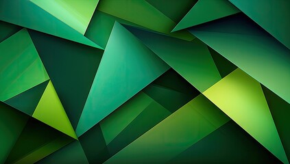 abstract light and green geometric triangle pattern Generative AI