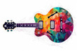 Multicolored guitar. Generative AI