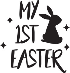 Wall Mural - My First Easter, Easter Bunny Svg, Bunny Silhouette Svg, Spring Svg
