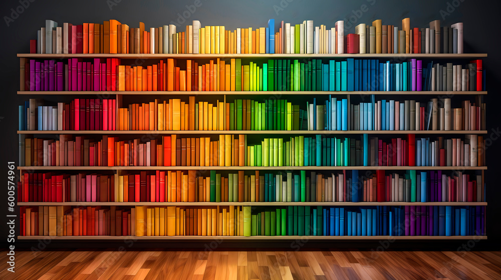 Rainbow bookshelf discount