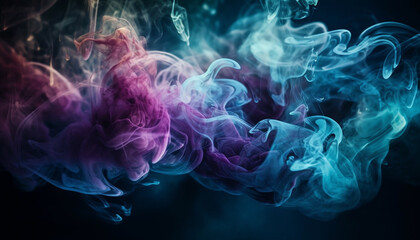 Abstract blue smoke flowing in futuristic design generated by AI