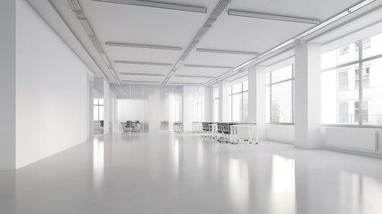 White empty space in office business interior professional bright. Generative AI AIG18.