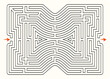 © AYDIN - Labyrinth (maze) vector. With entry and exit arrows complex labyrinth game illustration