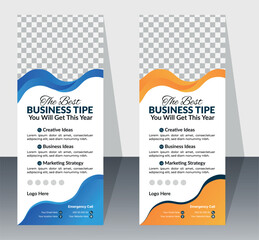 Roll up banner set design, advertisement roll up banner template and gradient colour