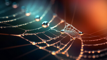 Wall Mural - microscope photography of a spider web