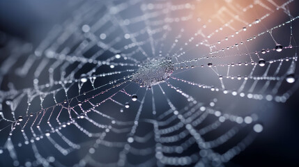 Wall Mural - microscope photography of a spider web