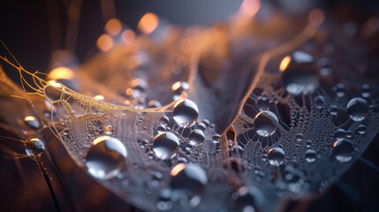Wall Mural - microscope photography of a spider web