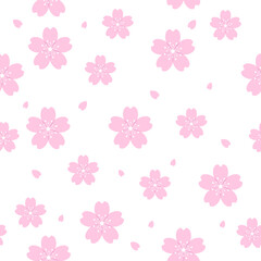 Poster - sakura flower seamless pattern. cherry blossom. spring flowers. floral spring background. vector ill
