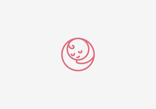 Logo Baby Care, Baby Sleep, Mommy. Simple, Minimalist, Fun, Modern And Bold Line. Editable Color