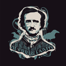Edgar Allan Poe Artistic Vector Portrait