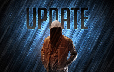 mysterious man with security concept