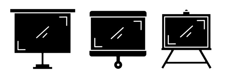 Poster - Screen icon simple illustration. Screen black and white icon set. Illustration for business. Stock vector.
