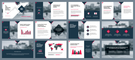 Wall Mural - Powerpoint presentation template. Elements of infographics for presentations templates.