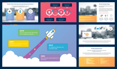 Wall Mural - Elements of infographics for presentations templates. Annual report, leaflet, book cover design. Brochure layout, flyer template design. Corporate report, advertising template in vector Illustration. 