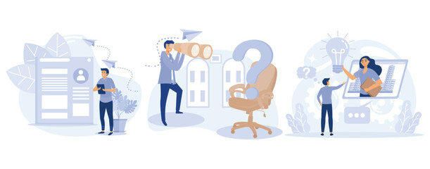 Wall Mural - hr service concept, apply for job, job seekers, career advice, hiring, start career, search for work