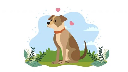 Canvas Print - dog boxer mascot character animation