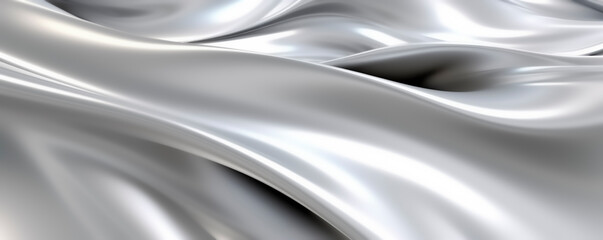 abstract silver wave, chrome banner, platinum copy space, metal motion, grey liquid, white gradient 