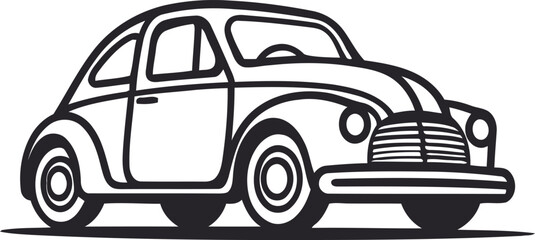 Wall Mural - Car line icon, logo. Simple outline style sign symbol.Vector illustration.