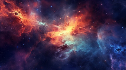 Wall Mural - Generative AI, a nebula or galaxy theme for a space or science-oriented website design