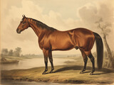 Fototapeta Konie - A Naturalist Illustration of a Horse | Generative AI