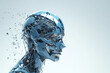 Leinwandbild Motiv Face of female robot, Artificial intelligence concept. Generative AI