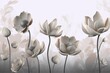 3d mural wallpaper with simple floral painting light gray background. generate ai
