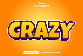 Poster - crazy text effect with orange graphic style and editable.