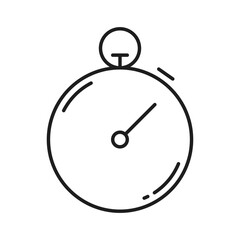 Poster - Chronometer outline icon, stopwatch clock timer thin line. Vector round countdown dial, time management sign. Time measuring instrument in fitness sport