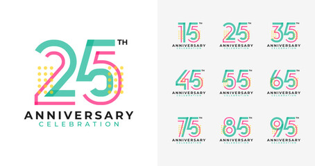 Wall Mural - Creative geometric anniversary logo collections. Birthday number for celebration, event, invitation card, or banner elements