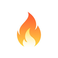 Wall Mural - Flame flat icon. Vector gradient element isolated on white background. Best for print, package, mobile apps, UI and web design.
