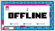 © klyaksun - Y2k offline game stream banner background with error. Twitch creative layout in blue and pink. Streamer broadcast interface template with folder and loading icon for social media button.