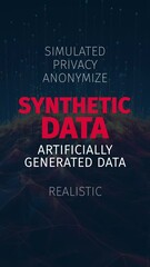 Wall Mural - Synthetic Data Revolution: Anonymized & Realistic Training for AI Models. Vertical Video