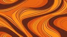  An Orange And Brown Abstract Background With Wavy Lines And Curves.  Generative Ai