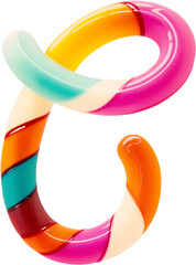 Fototapete - Colorful letter made in shape of a sweet candy. Created using generative AI technology.