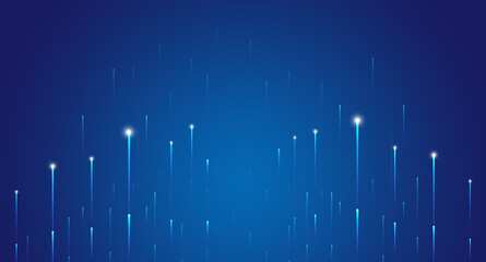 Poster - Blue background rising ray Internet technology big data background