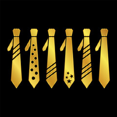 Wall Mural - tie icon in gold colored