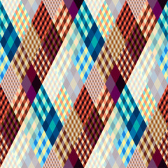 Fototapete - Argyle seamless vector pattern background. Pattern of a rhombuses.