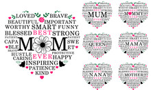 Mothers Day Inspirational Motivational Quotes T Shirt Design Graphic Vector, Funny Mother's Day Quote Bundle