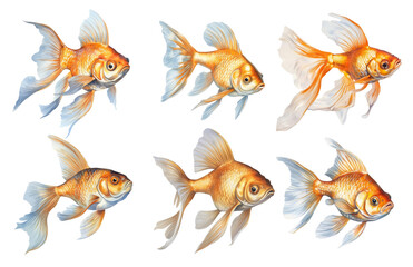 Goldfish isolated on isolated background. Generative AI