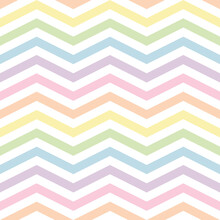 Pastel Seamless Chevron Pattern In Rainbow Color, Png Illustration With Transparent Background