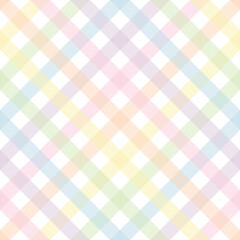 Wall Mural - pastel plaid seamless pattern in rainbow color, png illustration with transparent background