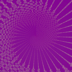 Leinwandbilder - Spiral divergent wave of flat circles and squares on purple background. 3d rendering digital illustration