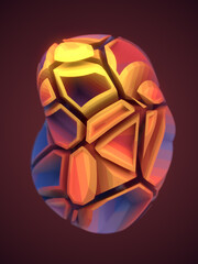 Aufkleber - Abstract crystal structure background. 3d rendering illustration