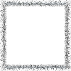 Wall Mural - Square frame made with small dots, gray. A square border to use as a frame for your designs, made with messy, irregular gray dots.