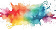 Watercolor paint splash banner isolated on transparent white background